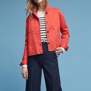 Anthropologie Chino Swing Jacket Orange